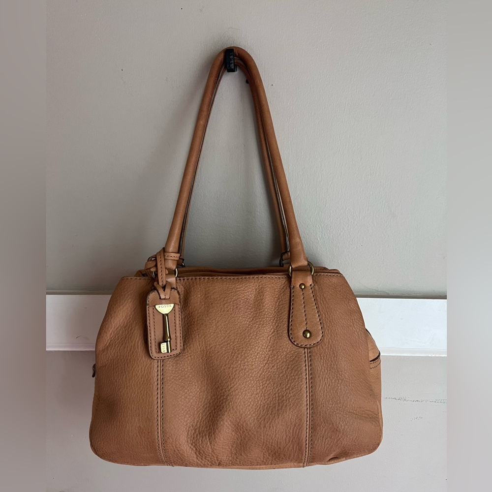 Fossil Tan Leather Shoulder Bag